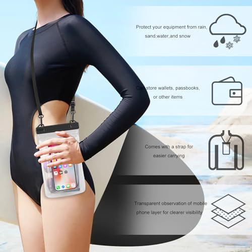 Waterproof Phone Pouch for Phone, Floating Large Capacity Dry Bag Stores Sunscreen, Sunglasses, Waterproof Bag for Beach, Swimming, Kayaking for iPhone 16 15 14 11 Pro Max & Galaxy S24 S21