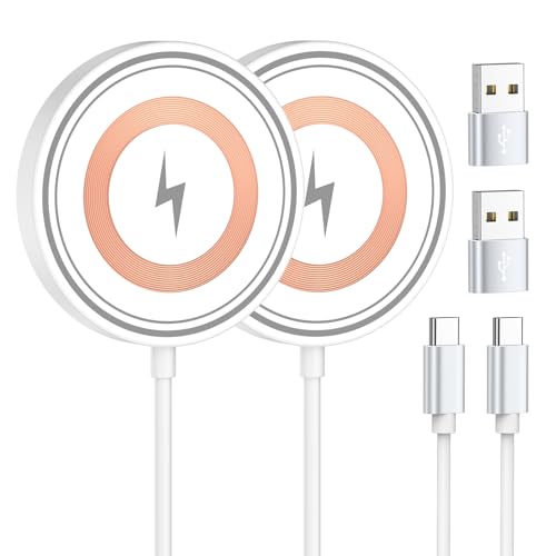 for Samsung S26 Ultra Wireless Charger Pad Fast Charger Magnetic Mat 15W - color: White-2 Pack