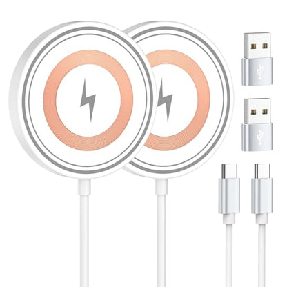 for Samsung S26 Ultra Wireless Charger Pad Fast Charger Magnetic Mat 15W - color: White-2 Pack