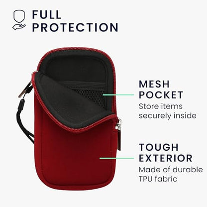 kwmobile Universal Phone Pouch Size M - 5.5" - Neoprene Smartphone Pouch with Zip - Water-Repellent Mobile Phone Case - Sleeve in Red - color: red, size: M - 5.5"