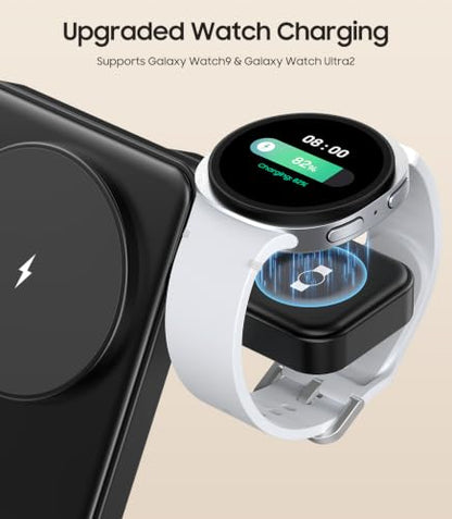 Meifigno 3 in 1 Magnetic Foldable Wireless Charger for Galaxy Watch9/Ultra2