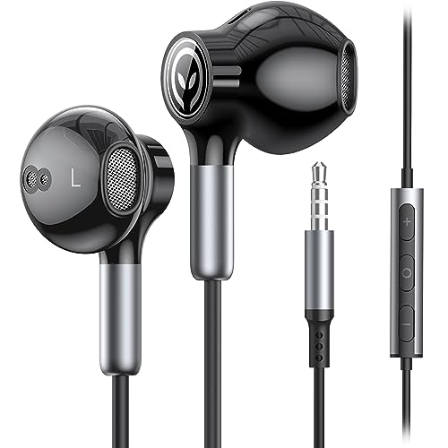 BENEWY Wired Earbuds 3.5mm Magnetic Earphones with Microphone Headphones - color: Black