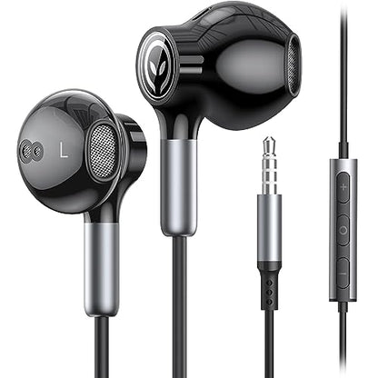BENEWY Wired Earbuds 3.5mm Magnetic Earphones with Microphone Headphones - color: Black