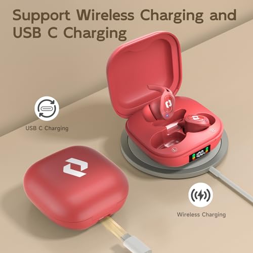 Wireless Ear buds Bluetooth Earbuds Stereo Bass Built in Mic Headphones LED