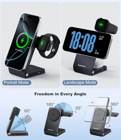 Koolehaoda Qi2.2 3 in 1 Wireless Charging Station with TEC Active Cooling