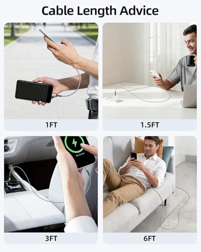 Short USB A to USB C Cable 18 inch 3Pack, 1.5FT USBC Cable 3A Fast Charging - color: Grey+White, size: 1.5FT