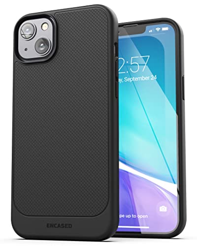 Encased Thin Armor Designed for iPhone 14 Belt Clip Case, Slim Fit Phone Case with Holster (Matte Black) - size: iPhone 14
