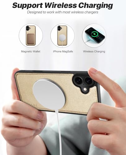 OCASE for iPhone 17 Detachable Wallet Case with Card Holder, 2 in 1 PU Leather Flip Folio with RFID Blocking Stand Wrist Strap Shockproof Phone Cover 6.3 Inch 2025, Gold - color: Gold, size: iPhone 17