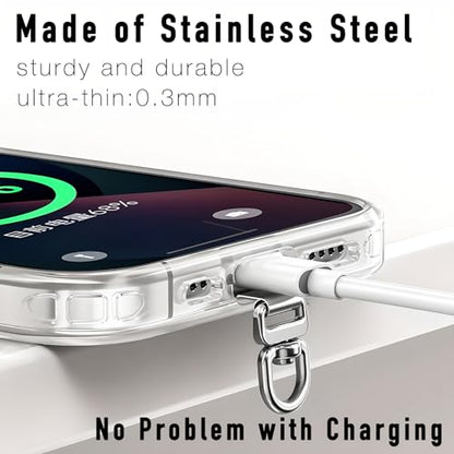20 Pack Stainless Steel Phone Tether Tab for Lanyard & Strap - style: Rotatable