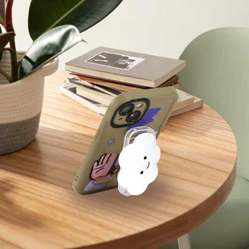 Phone Grip Cute 2D Cloud Shape Collapsible Expandable, Smartphone Tablet Cell Phone Grip Stand Holder (White) - color: White