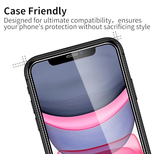 3 Pack Tempered Glass Screen Protector for iPhone 11/ iPhone Xr, 9H Hardness, Scratch Resistant, HD Clear, Case Friendly, Bubble-Free, Easy Install - size: iPhone 11/ iPhone Xr