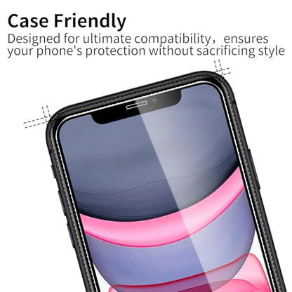 3 Pack Tempered Glass Screen Protector for iPhone 11/ iPhone Xr, 9H Hardness, Scratch Resistant, HD Clear, Case Friendly, Bubble-Free, Easy Install - size: iPhone 11/ iPhone Xr