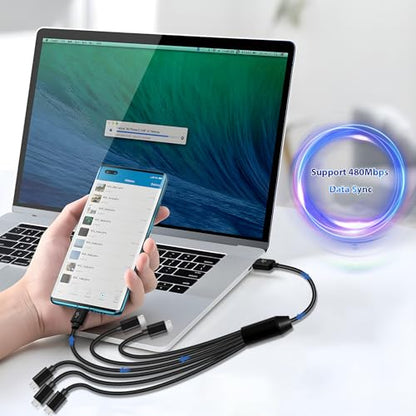 Micro USB Cable, Micro USB Splitter, Micro USB Charger & Data Cable 1.64ft - color: Black-1.64ft, size: 6