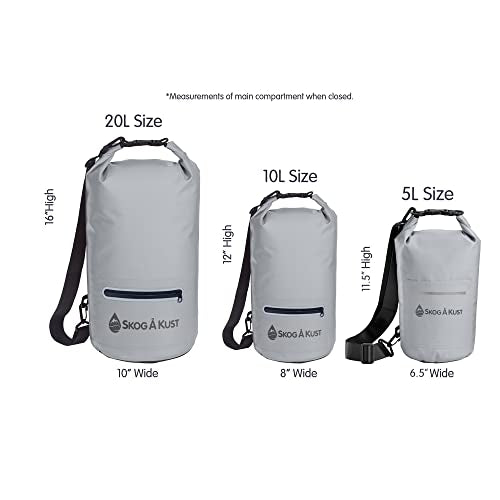 Skog Å Kust DrySak Roll Top Waterproof Bag, 5, 10 & 20 Liter - color: Grey, size: 20 Liter