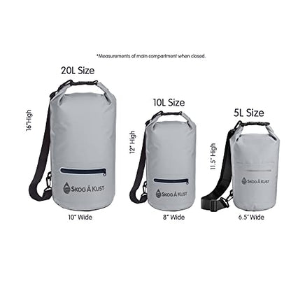 Skog Å Kust DrySak Roll Top Waterproof Bag, 5, 10 & 20 Liter - color: Grey, size: 20 Liter