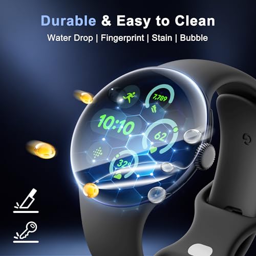 6 Pack for Google Pixel Watch 4/3/2/1 Screen Protector 41mm | Anti Scratch, Soft HD Clear Flexible Film for Pixel Watch 4/3/2/1 , Bubble Free, Touch Sensitive, Anti Fingerprint - size: For Google Pixel Watch 4/3/2/1 41mm 1.61 Inch