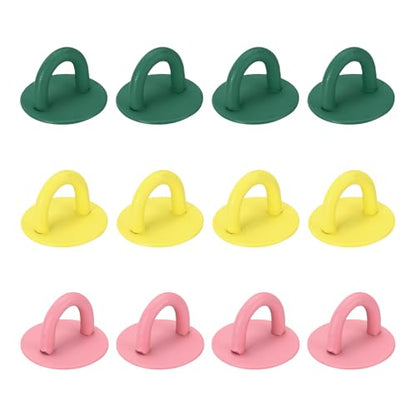 12Pcs Phone Ring Holder (0.7 Inch) - Adhesive Round Shaped Phone Finger Grip Hook Smartphones Keychain Ring Charm Loop for DIY Tablet Case Accessories, Green/Rose Red/Yellow - color: Green/Rose Red/Yellow