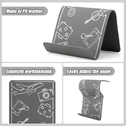 Airplane Phone Holder, Foldable Flexible Travel Phone Stand - color: Grey