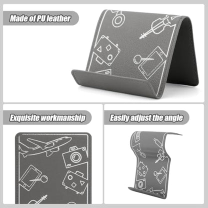 Airplane Phone Holder, Foldable Flexible Travel Phone Stand - color: Grey