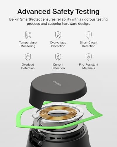 Belkin Qi2.2 25W Magnetic Wireless Charging Station, 3 in 1 Samsung Charger - color: Black