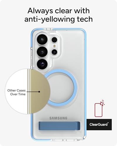 ZAGG Santa Cruz Snap Samsung Galaxy S26 Ultra Case with Kickstand - ICY Blue, Magnetic Crystal Clear Protective Phone Cover, 13ft Drop Protection, Graphene Reinforced, Slim Case with Stand - color: Icy Blue, size: Samsung Galaxy S26 Ultra