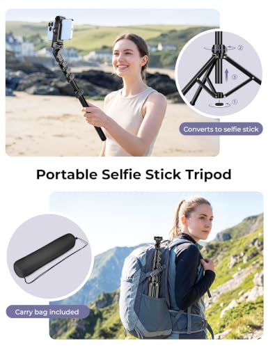 Phone Tripod Stand, 81" Tall Cellphone Tripod for iPhone with Gooseneck - size: 81 inch