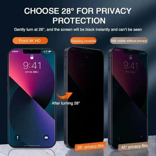 1-3Pcs Anti-spy Tempered Glass,for for 15 14 13 12 11 Pro Max Full Cover Privacy Screen Protector,for X XS XR 7 8 Plus