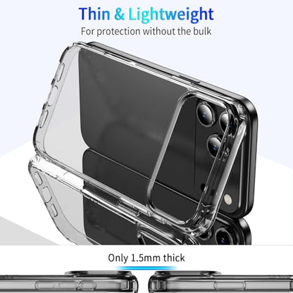 DEERLAMN Clear Case for iPhone 17 Pro 6.3-Inch, Military Grade Drop Protection Anti-Scratch Transparent Ultra Slim Non-Yellowing Shockproof Protective Phone Cover - size: iPhone 17 Pro 6.3-Inch