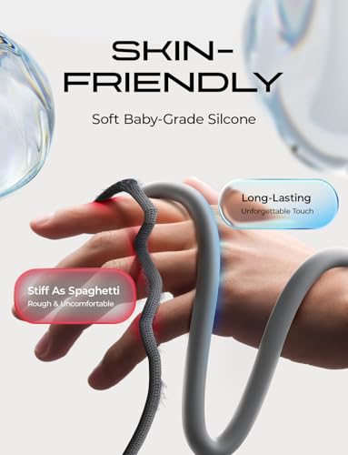 LISEN 6.6FT USB C Cable Fast Charging, Chubby 240W Cable USB C to USB C Fast Charging Soft Silicone USBC to USBC Parallel Cable for iPhone 17 Pro Max 16 15 Samsung S25 Ultra MacBook Pro Air iPad Grey - color: Grey, size: 6.6FT
