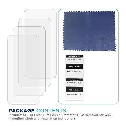 Tech Armor Screen Protector for iPhone 15, HD PET Film, 4-Pack - size: iPhone 15.-6.1 Inch