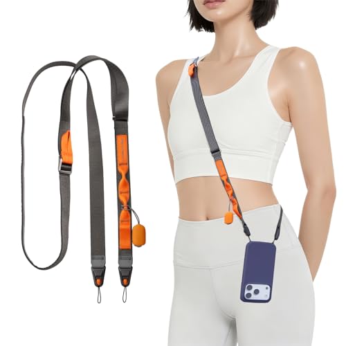 PGYTECH LinkGo Phone Strap, Quick Release Crossbody Lanyard & Lens Cloth - color: Dual Mount-misty Grey