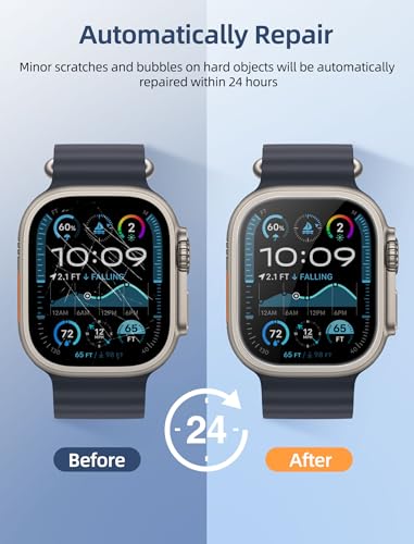 [8 Pack] Screen Protector for Apple Watch 49mm Ultra 2/1 Anti-Scratch,iWatch Self-Healing Soft TPU,Bubble-Free,HD Clear Soft Watch Film,Touch Sensitive,Ultra-thin for iWatch Accessories - size: 49mm Ultra3/2/1