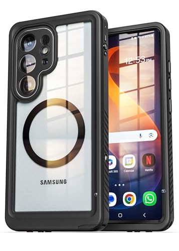 ENCASED Waterproof Case Designed for Samsung Galaxy S26 Ultra (IP68) Full Body Protective Phone Case with Screen Protector Built-in and MagSafe Compatible (Clear/Black) - size: S26 Ultra