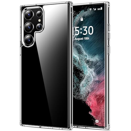 HOOMIL Case for Samsung Galaxy S22 Ultra 5G 6.8-Inch, Non-Yellowing, Drop Protection, Anti-Scratch Transparent Hard Back Phone Cover - Crystal Clear - color: Clear, size: Samsung Galaxy S22 Ultra