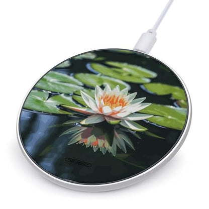 Water Lily Wireless Charger 10W Fast Charging Pad Anti-Slip Qi Certified Wireless Charging Pad Charging Station Portable Phone Charger for All Wireless Charging Smartphone