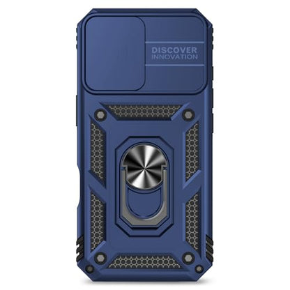 for iPhone 17 Case, with Slide Camera Cover HD Screen Protector [Military Grade 16ft. Drop Tested] Ring Holder Kickstand Protective Phone Case for Apple iPhone 17, Navy Blue - color: Navy Blue w/ Slide Camera 2nd gen. Military Grade