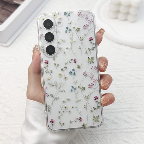 for Samsung Galaxy S23 Case, Floral Flowers Cute Aesthetic Clear Floral Branch Pattern Case for Women Girls,Transparent Slim Soft Shockproof Cover for S23,Flower Branch - color: Flower Branch, size: for Samsung Galaxy S23