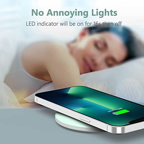 Yootech Wireless Charger,10W Max Wireless Charging Pad(No AC Adapter) | Compatible with iPhone 17/17 Pro/17 Pro Max/Air/16/15/14/13/SE 2022/12/11,Samsung Galaxy S25/S24/S23,for AirPods Pro 3 - color: Mint Green