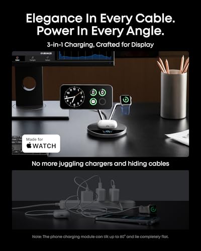 Anker Prime 3-in-1 Qi2.2 MagSafe Compatible 25W Wireless Charging Station - color: Phantom Gray
