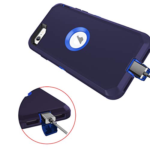 I-HONVA for iPhone SE 2022/2020 Case Built-in Screen Protector Shockproof Dust/Drop Proof 3 in 1 Full Body Rugged Heavy Duty Cover for Apple iPhone SE 3rd/2nd Gen 4.7, Navy Blue - color: Navy Blue