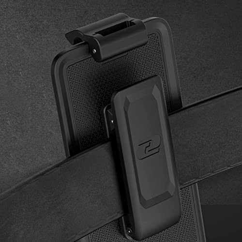 Encased Falcon Designed for Samsung Galaxy S21 FE Belt Clip Case, Full Body Protective Phone Case with Holster (Black) - size: S21 FE
