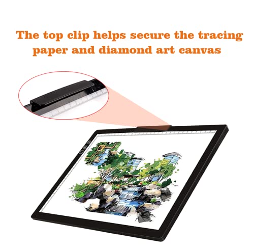 Wireless Rechargeable A4 LED Light Pad w/Built-in Riser Stands, 6 Levels of Brightness, Evenly Illuminated Light Box for Tracing and Weeding Vinyl, Slim and Lightweight Diamond Painting Light Board - style: Rechargeable-A4 Black
