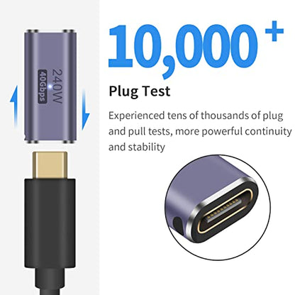 Poyiccot 240W USB C Coupler (2 Pack), USB C Female to Female Adapter Extender, Support up to 240W Charging, 40Gbps Data Transfer, 8K@60Hz Video, Compatible with iPad, MacBook, Thunderbolt 4/3 - size: usb c adapter female to female