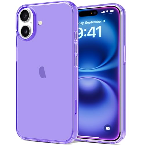 JJGoo Compatible with iPhone 16 Plus Case Clear, Soft Transparent TPU Cover, Slim Thin Shockproof Phone Case for iPhone 16 Plus 6.7-Inch, Purple - color: Purple, size: for iPhone 16 Plus