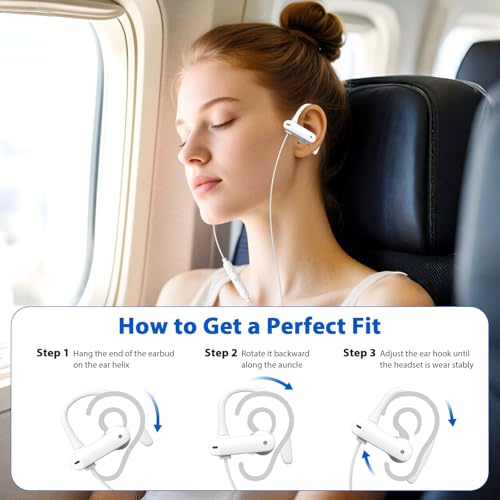 APETOO USB C Headphones Earbuds with Earhook Mic & Volume Control White - color: White