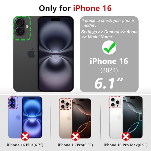 Varikke Wallet Case for iPhone 16 - Compatible with Magsafe, Dark Purple - color: (Compatible with MagSafe) Silver, size: iPhone 16 6.1"
