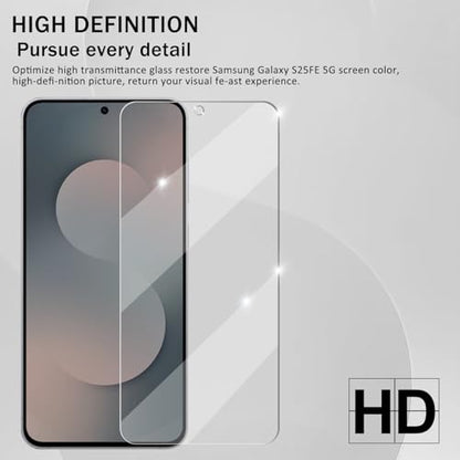 Screen Protector for Samsung Galaxy S25 FE, [2+2 Pack] Tempered Glass & Camera Lens Protectors[Ultrasonic Fingerprint Unlock] [Case Friendly] [Bubble-Free] Screen Protector Glass For S25 FE - size: Galaxy S25 FE