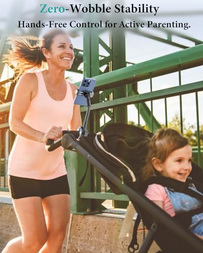 Stroller Phone Holder, Rigid Gooseneck Clamp for Round Bars