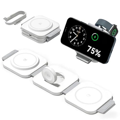 3 in 1 Charging Station for Apple, Foldable Magnetic Wireless Charger Dock - size: 15W White 1Pack