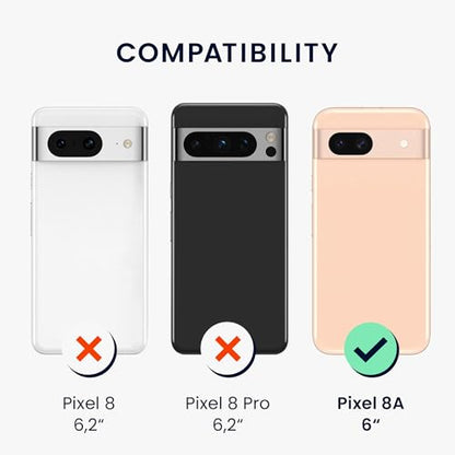 kwmobile Case Compatible with Google Pixel 8a Case -Soft TPU Back Phone Cover - with Metallic Look - Metallic Arctic Berry - color: Metallic Arctic Berry